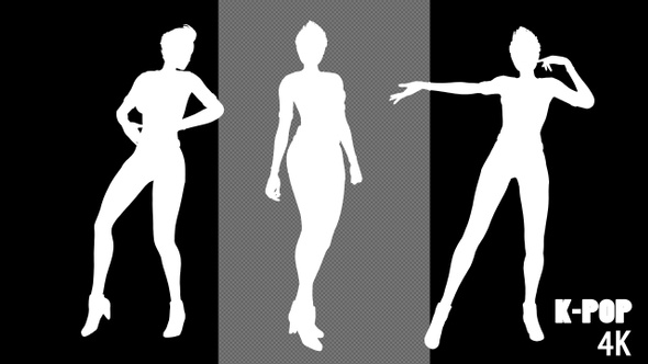 4K K-Pop Dancer Silhouette