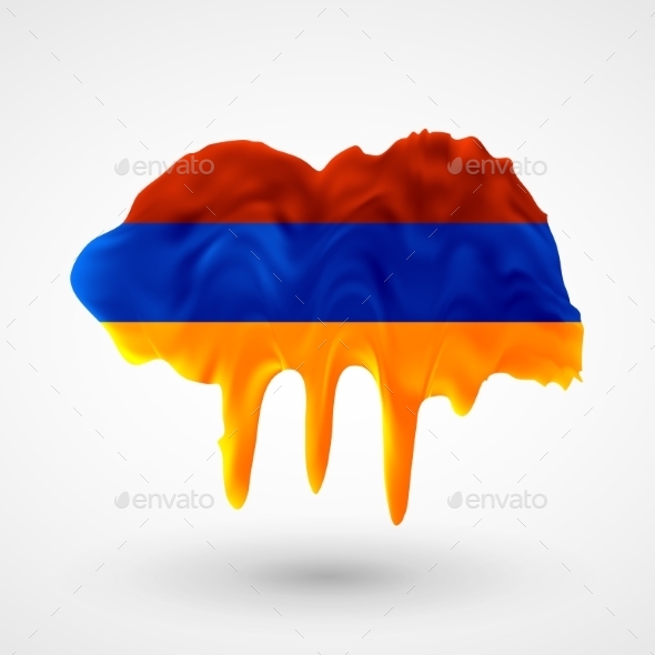 Armenian Flag Painted Colors