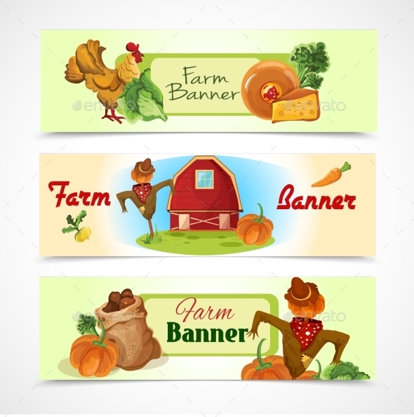 Farm Banners Set