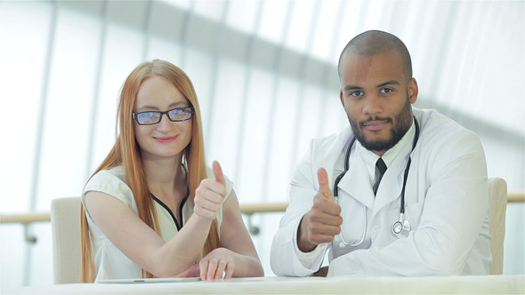 Doctor And Patient Showing Thumb Up