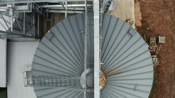 Top View of Grain Elevator for Storage of Wheat