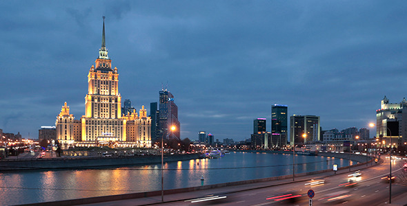 Moscow Russia City View at Night alt