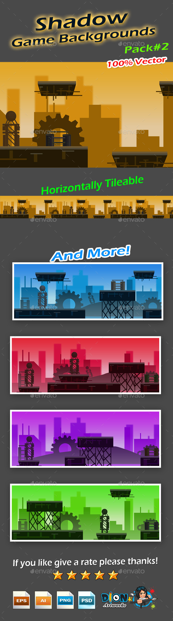Shadow Game Backgrounds Pack-2