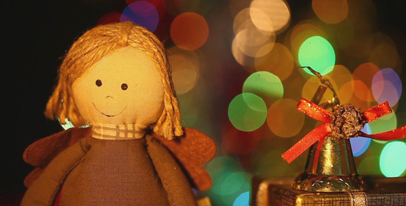 Girl Toy Gift Box and Christmas Bell alt