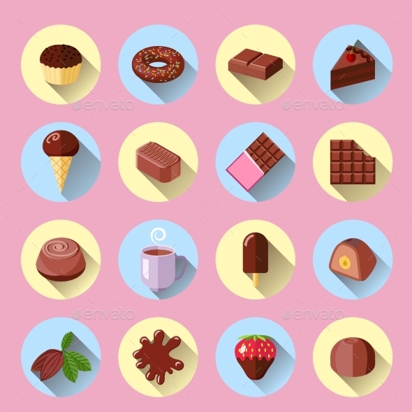 Chocolate Icons Flat