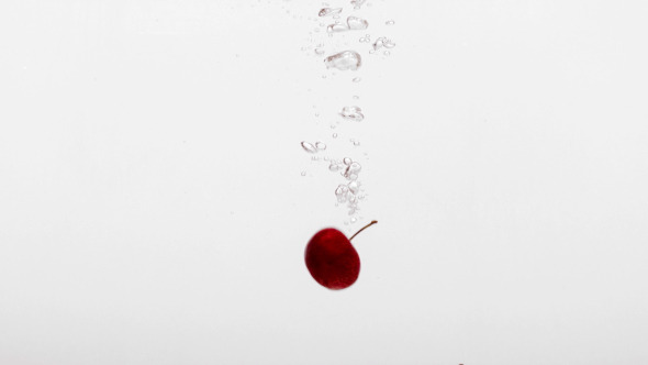 Cherry Splash In Water