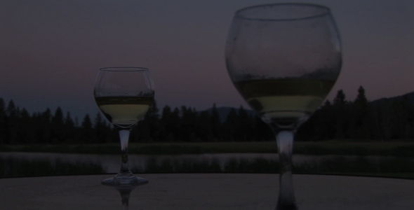 Wine Glass in the Sunset