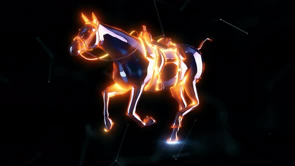 Running Abstract Horse 4k
