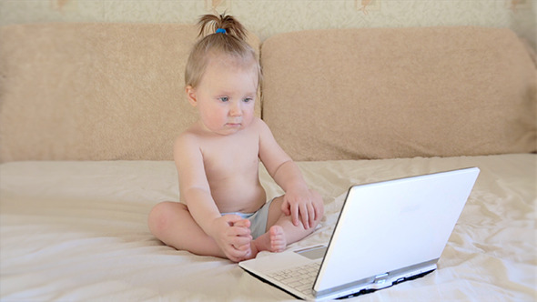 Baby Uses a Computer