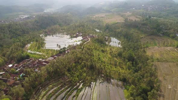 Tropical Landscape with Agricultural Land in Indonesia