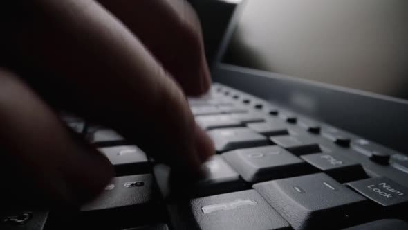 Closeup Time Lapse Typing on Keyboard with Fingers