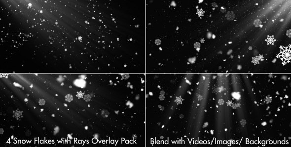 Snow Flakes Rays Overlays Pack