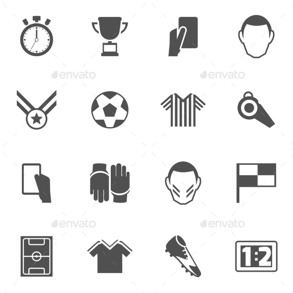 Soccer icons black