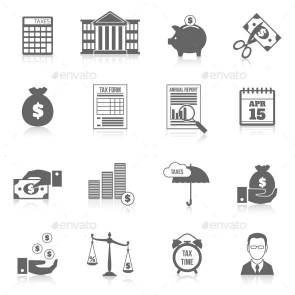 Tax icons set