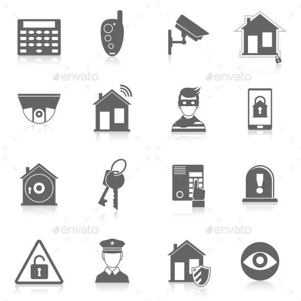 Home security icons
