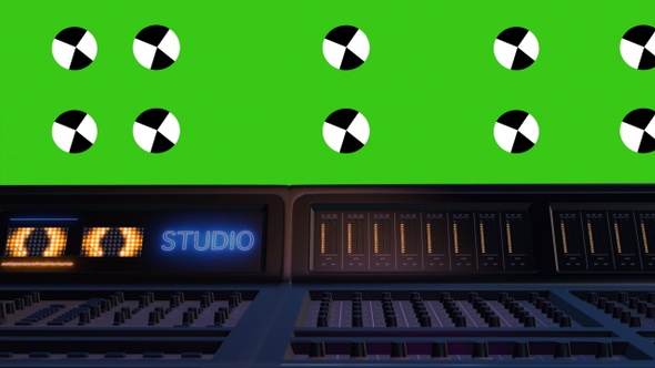 Recording Studio Mixer With A Green Screen 3