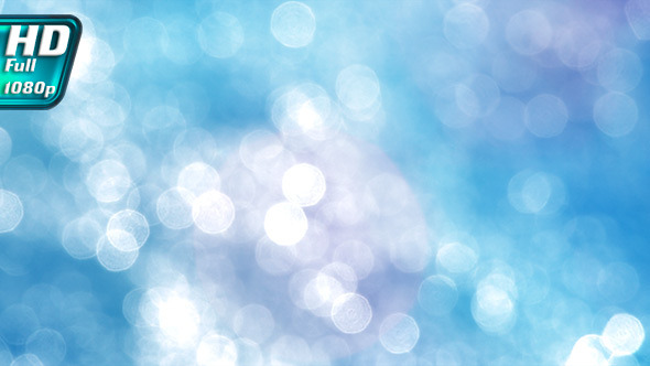 Blurred Particles on a Blue Background