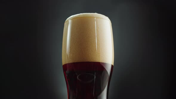 Foamy Beer in Glass Closeup