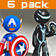 Stickman - 6 suit pack - Full Rig - 3DOcean Item for Sale