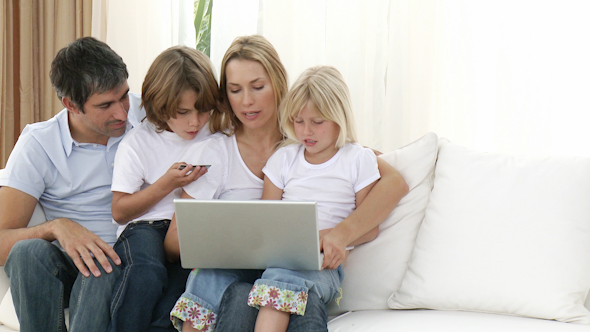 Family at Home Shopping Online
