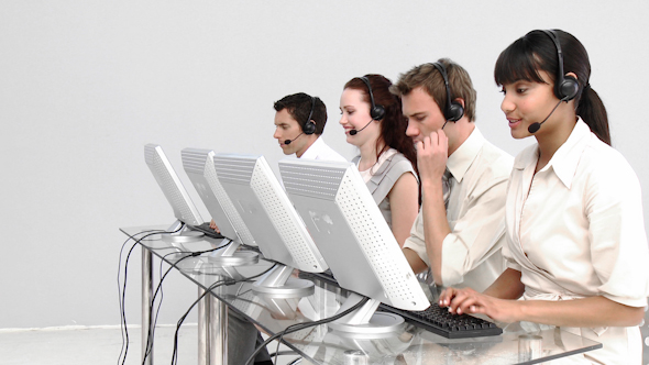 Multiethnic Business People Working in a Call Center alt