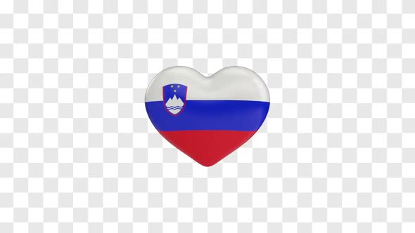Slovenia Flag on a Rotating 3D Heart
