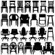Chair Set Design in Silhouette - GraphicRiver Item for Sale