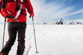 Mountaineer exploring a glacier with the skis - PhotoDune Item for Sale