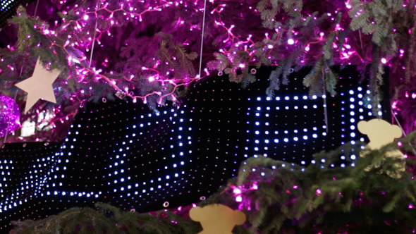 Christmas Pink Led Light Tree Detail