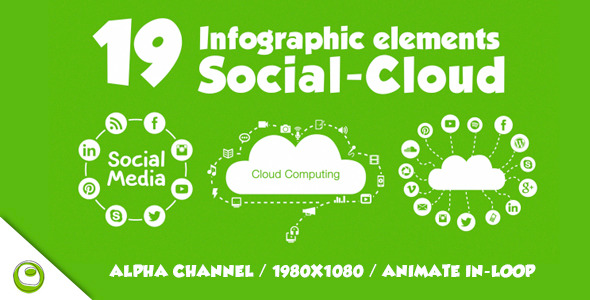 19 Infographics Elements Social Cloud