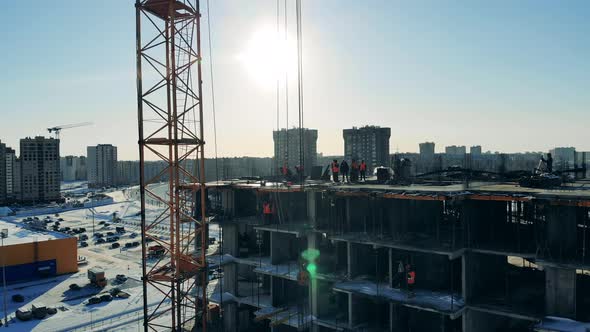 Cityscape with a Residential Building Getting Constructed in It