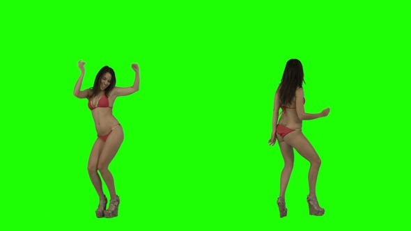 Bikini Dance on Green Screen