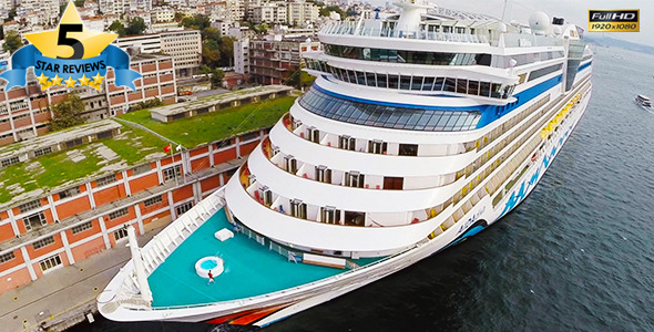 Aerial View of Cruise Ship