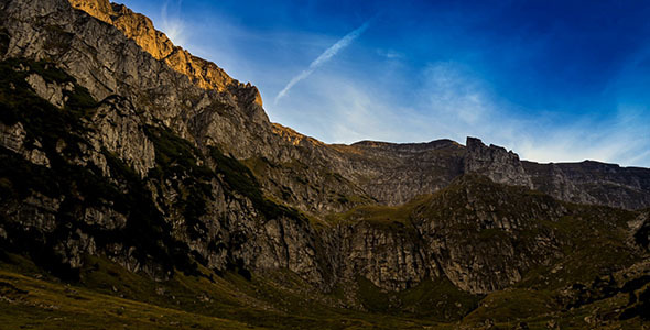 Sunset Over Mountain Valley