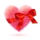 Pink Fluffy Heart with Red Bow - GraphicRiver Item for Sale