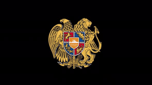 Coat Of Arms Of Armenia With Alpha Channel  - 4K