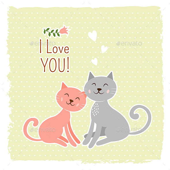 Cats Valentine Card