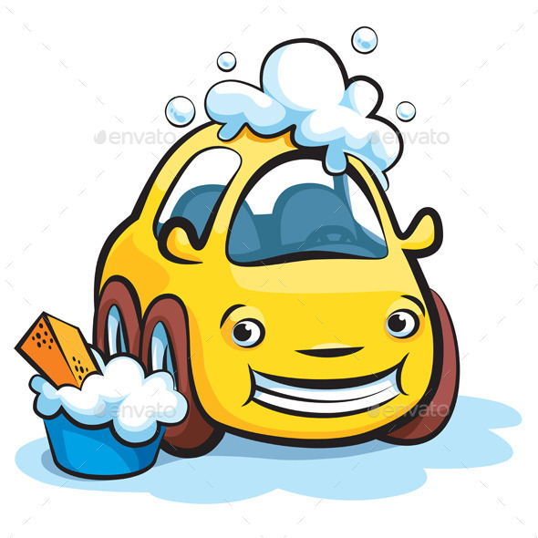 Car Wash Cartoon Vector