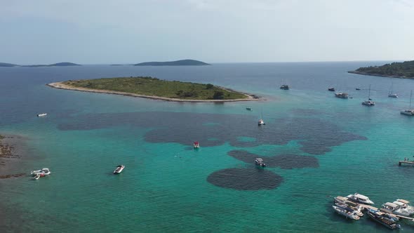 Aerial Drone Shot of Marina Bay in Adriatic Sea, Croatia