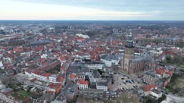 Aerial Urban City View of Zutphen in the Netherlands