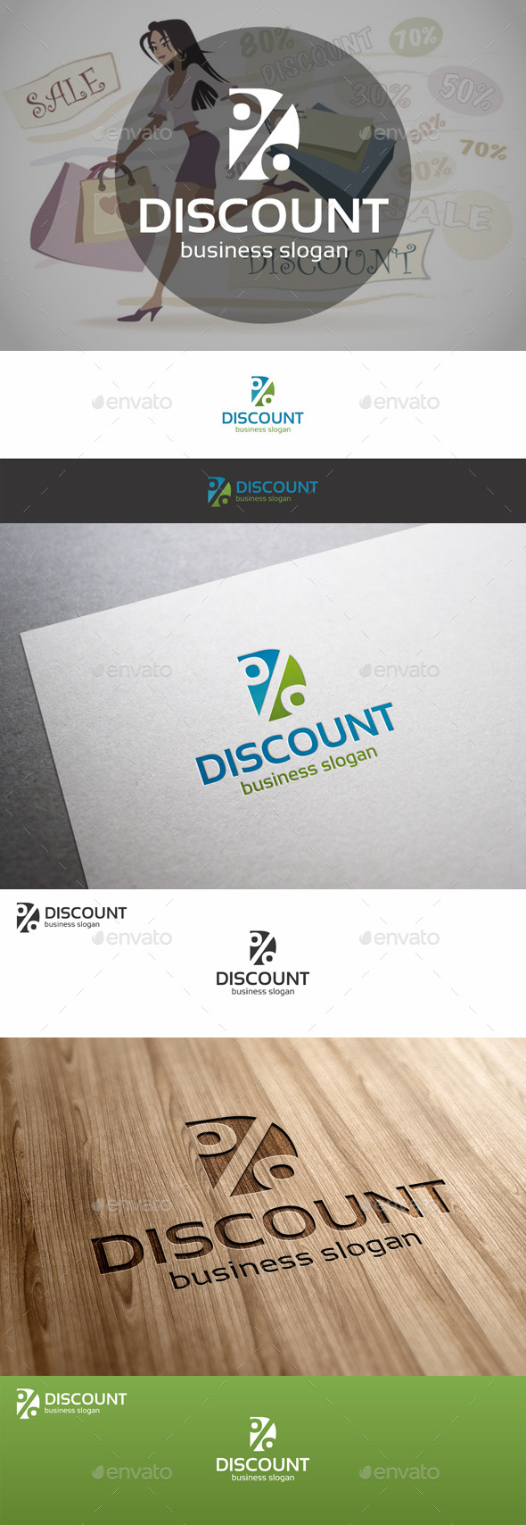 Discount Percent Logo Template