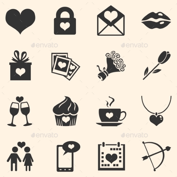 Set of Icons for Valentine Day