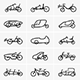 Bicycle Cars Icons - GraphicRiver Item for Sale