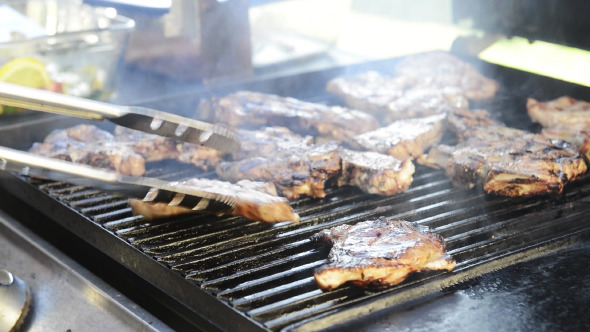 Barbeque Grilling Lamb Chops