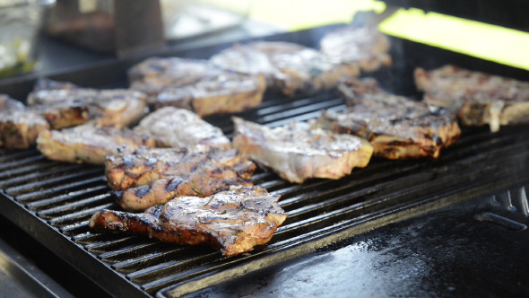 Barbeque Grilling Lamb Chops