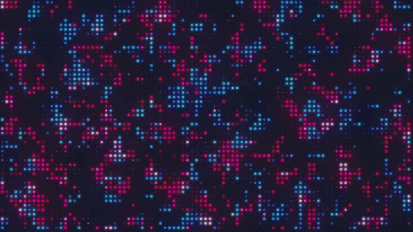 Digital Neon Glowing Grid