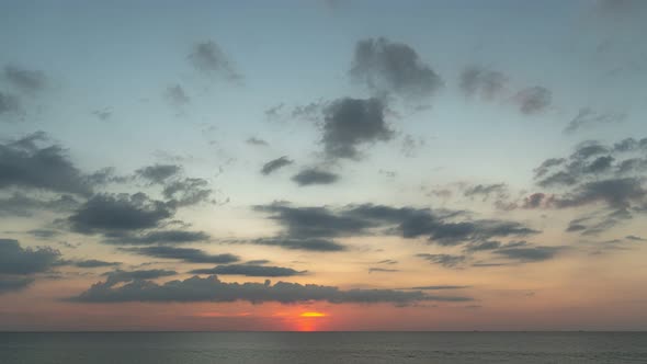 Time Lapse Scene Romantic Sunset At Karon Beach.