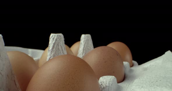 Box of eggs super macro closeup 