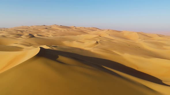 Aerial view of scenic desert landscape, U.A.E.