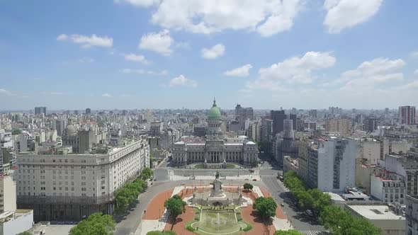 Aerial View Scene of Congress of the Argentine Nation